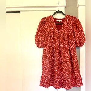 Karlie Maroon & Orange Cheetah Print Mini Dress- Size M